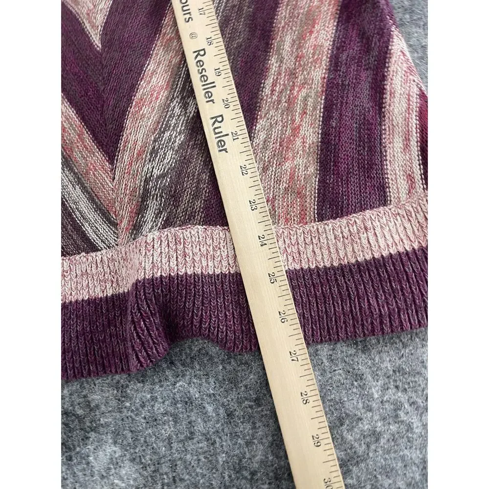 Free People Sweater Women Small Purple Striped Pullover V Neck Shirt Wool N126
